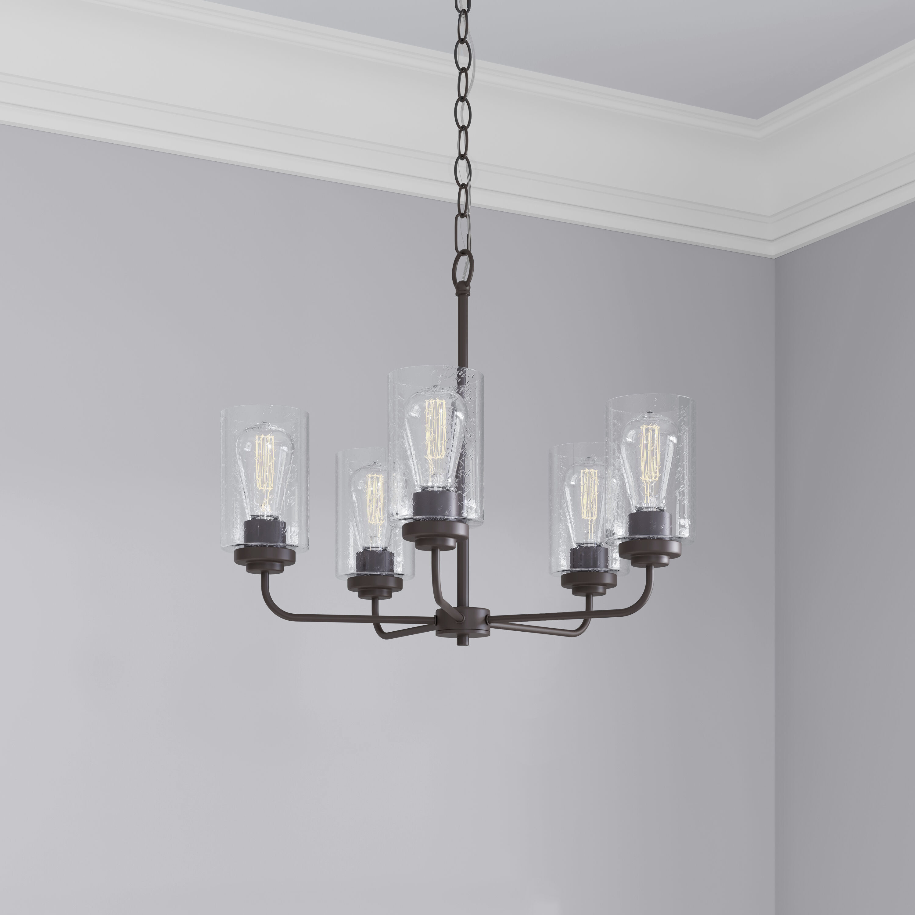 Moven 5 Light 23 inch Rubbed Bronze Chandelier Ceiling Light